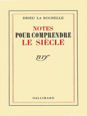 cover image of Notes pour comprendre le siècle